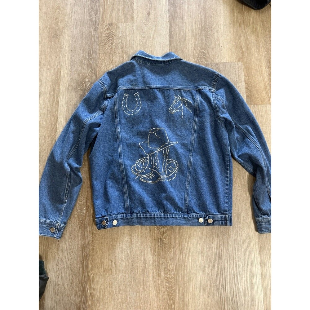 New Directions Western Denim Rodeo Womens XL Cowboy Horse Shoe